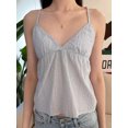 thumbnail image 5 of Women's Eyelet Embroidery Tank Top Deep V Neck Spaghetti Strap Cami Tops Summer Tops, 5 of 6