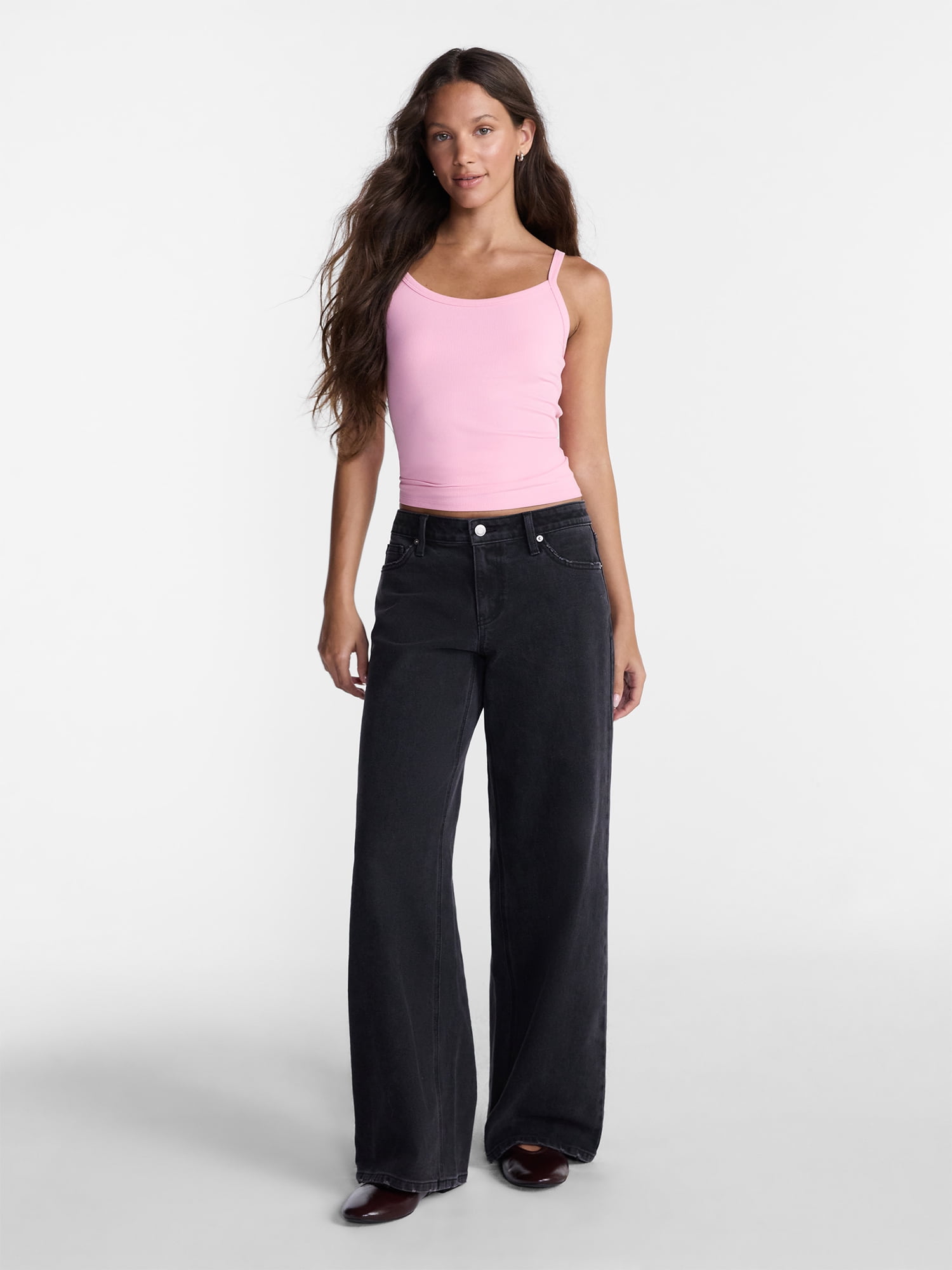 No Boundaries Ribbed Cami Top, Women's XXS-XXL