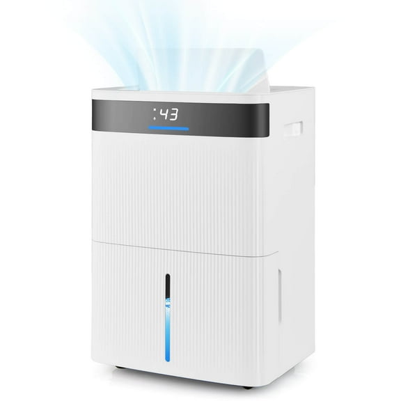 Costway 22-Pint(DOE) Dehumidifier with 3-Color Indicator For Home  6000 Sq.Ft  Coverage Area (MAX 74Pint at 95°F, 90%RH)
