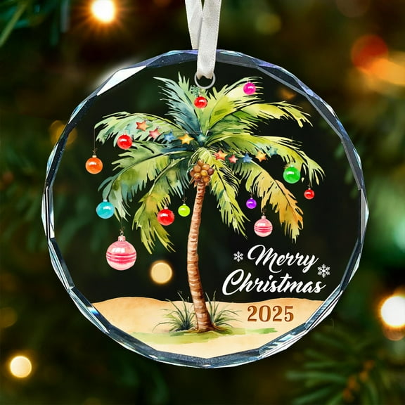Palm Tree Christmas Ornament - Coastal Beach Ornaments for Christmas Tree, Ocean and Beachy Ornaments for Your Beach Themed, Unique Decorations for A Tropical Holiday