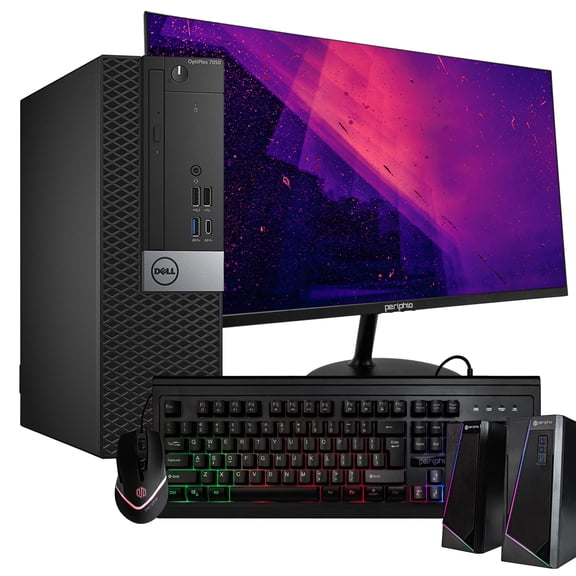 Restored Dell OptiPlex 7050 Desktop Computer Intel i5 (3.8GHz Turbo) 16GB DDR4 RAM 500GB SSD   1TB WiFi-5G   BT Win 10 Pro 24in Monitor RGB Mouse, Keyboard   Speakers (Refurbished)