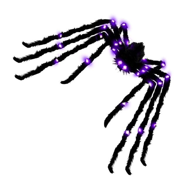 Araña gigante duradera Kearding decoraciones grandes del patio de Halloween Luz fija 150cm