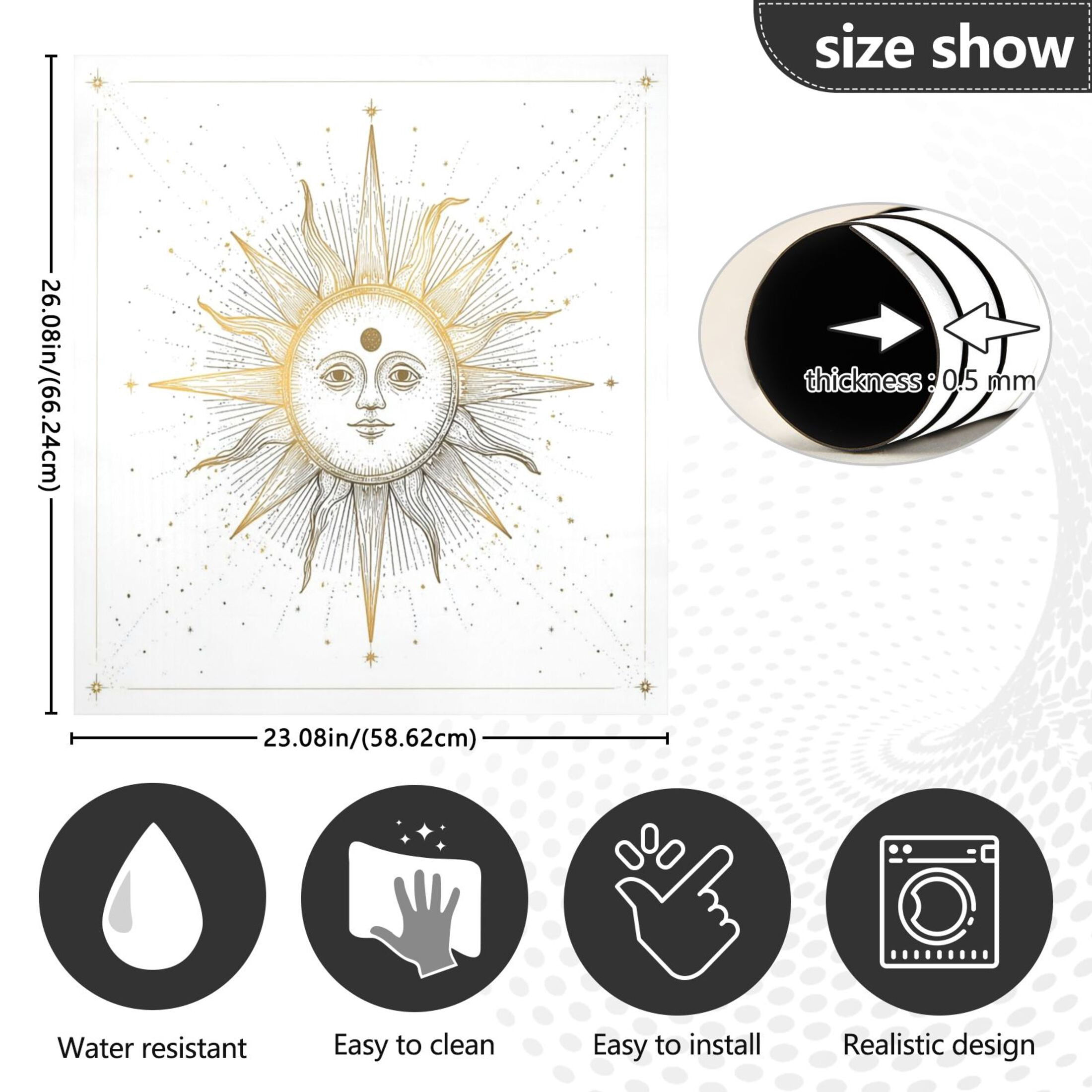 IAUYY Magnetic decorative sticker - 23x26 Inch PVC Refrigerator Decorative Cover, Removable DIY Art for Kitchen Appliances A Line Drawing