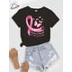thumbnail image 2 of [Short Sleeve Faith Graphic T-shirt] Plus size Breast Cancer awareness T-shirt - Casual style, light stretch knit fabric, short sleeve, Faith, Hope, Love, Graphic T-shirt, 2 of 7