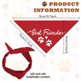 thumbnail image 2 of 1 Pc Best Friends Dog Bandana Red Paw Print Heart Pet Scarf Friendship Theme Adjustable Triangle Bibs Washable Cotton Handkerchief Accessories for Medium Large Dog Pet DIY, 2 of 6