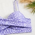 thumbnail image 5 of ZACPNCV Womens 3 Piece Tankini Set Lavender Floral Print Underwire Bra Built In Cups Skirted Bottom Open Back Swimwear, 5 of 9