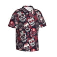 thumbnail image 2 of Balery Rose Flowers Print Men's Hawaiian Shirts Short Sleeve Beach Shirt Relaxed Fit Vacation Button Down Shirts-Large, 2 of 9