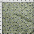 thumbnail image 4 of oneOone Viscose Jersey Dusty Green Fabric Florals Sewing Fabric By The Yard Printed Diy Clothing Sewing Supplies 60 Inch Wide, 4 of 7
