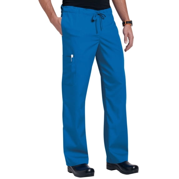 orange standard men's big and tall huntington unisex scrub pants with drawstring waist and 4 pockets, royal 4x/short