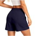 thumbnail image 6 of hoksml Women High Waist Quick Dry Hiking Shorts, Elastic Waist Athletic Shorts with Zipper Pockets, 6 of 7