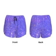 thumbnail image 3 of Balery Purple Glitter Pattern Women's Running Shorts with Liner 2 Pockets Elastic Workout Athletic Gym Yoga Shorts-Large, 3 of 7