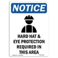 thumbnail image 1 of SignMission OS-NS-A-1014-V-13229 10 x 14 in. OSHA Notice Sign - Hard Hat & Eye Protection, 1 of 1