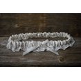 thumbnail image 2 of Ivory Wedding Bridal Garter with Rhinestone Satin Bow and lace for Brides, 2 of 4