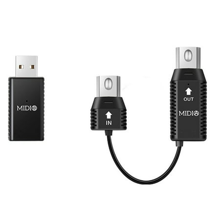 Wireless 5-Pin MIDI to USB Adapter Connector for Keyboard Synthesizer Digital Piano Electronic Drum