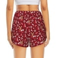 thumbnail image 4 of Uemuo Festive Reindeer Pattern Women's Athletic Shorts High Waisted Running Shorts with Liner Pockets Gym Elastic Workout Shorts-, 4 of 9