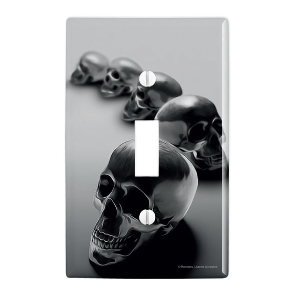 Metal Skulls Skeletons Plastic Wall Decor Toggle Light Switch Plate Cover