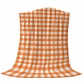 thumbnail image 6 of Orange Blanket Soft Cozy Warm Throw Blanket for Couch, Plush Fuzzy Flannel Fleece Blankets for Sofa, Country French Rustic Buffalo Plaid Modern Art Bed Blankets Lightweight Gifts for Women, 50"x60", 6 of 9