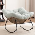 thumbnail image 6 of Rocking Chair,Chenille Upholstered Accent Chair with Metal Frame, Modern Rocking Accent Chairs for Nursery, Living Room, Bedroom, Apartment and Offices,350 lbs Load Capacity,Light Blue, 6 of 7