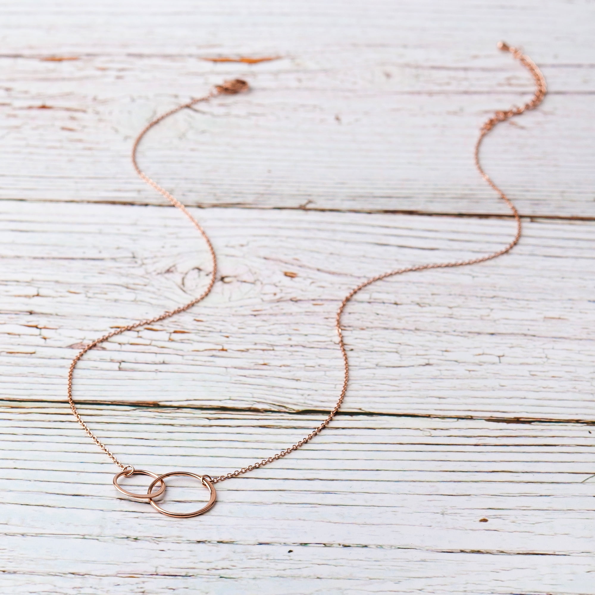 Anavia Mother's Day Gift for Friend, Galentines Day Gift, Double Circle Necklace, Best Friend Necklace, Gifts for Girlfriend, Best Friend Gifts, Friendship Gift, Gift for Mom- [Rose Gold]