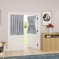 thumbnail image 4 of French Door Curtains for Small Window, Rod Pocket Short Front Sidelight Curtain, 2 Panel (Pale Gray, W 52 inch x L 72 inch), 4 of 5
