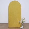 thumbnail image 2 of BalsaCircle 7 ft Gold Fitted Metallic Spandex Round Top Wedding Arch Backdrop Stand Cover Party Events Decorations, 2 of 8