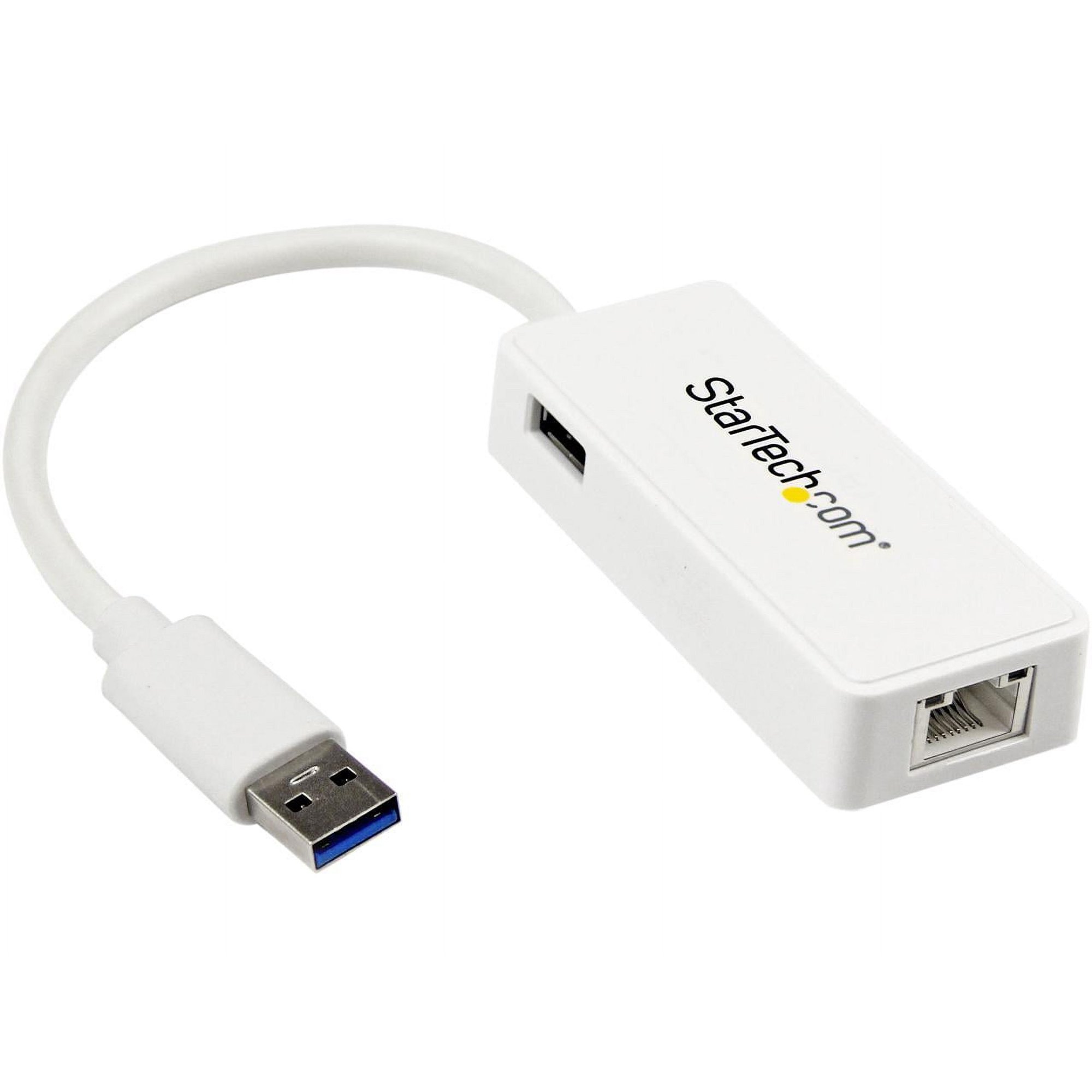 StarTech USB 3.0 to Gigabit Ethernet Adapter NIC w/ USB Port - White