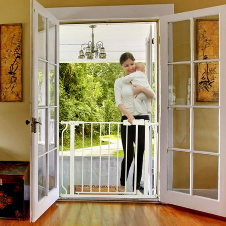 Baby Gates with Swing Door, Auto Close Safety Baby Gate, 29"x 31.5" Extra Tall and Wide Child