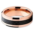 thumbnail image 2 of Tungsten Wedding Band Rose Gold Tungsten Ring Tungsten Carbide Ring 8mm Carbon Fiber Comfort Fit, 2 of 3