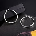 thumbnail image 7 of Lancharmed Silver Plated Earrings Studs,Wide Face Hoops Earring Wife Gifts, 7 of 7