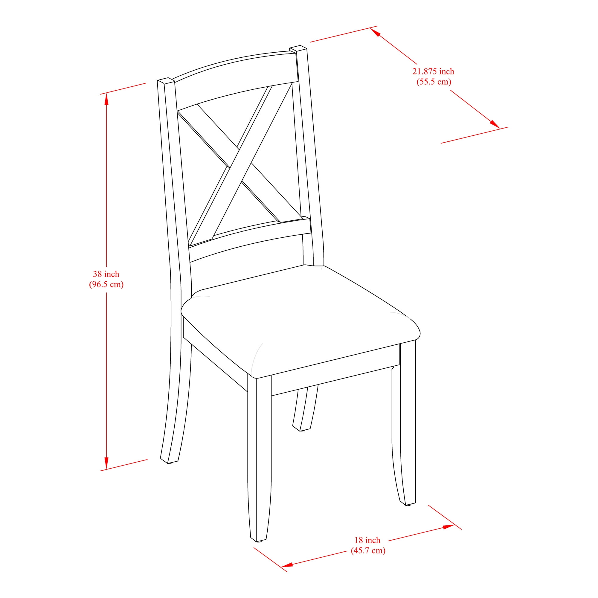 Better Homes & Gardens Maddox Crossing Dining Chair, Set of 2, Brown