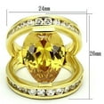 thumbnail image 2 of Gold Brass Ring with AAA Grade CZ in Topaz for Women Topaz Stone Color Style LOA849 Size 6, 2 of 2
