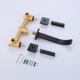 thumbnail image 6 of Two Handles Wall Mounted Bathroom Sink Faucet, Brass Three Hole Basin Faucet, Matte Black, 6 of 7