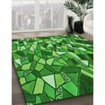 thumbnail image 3 of Ahgly Company Machine Washable Indoor Square Transitional Green Area Rugs, 7' Square, 3 of 7