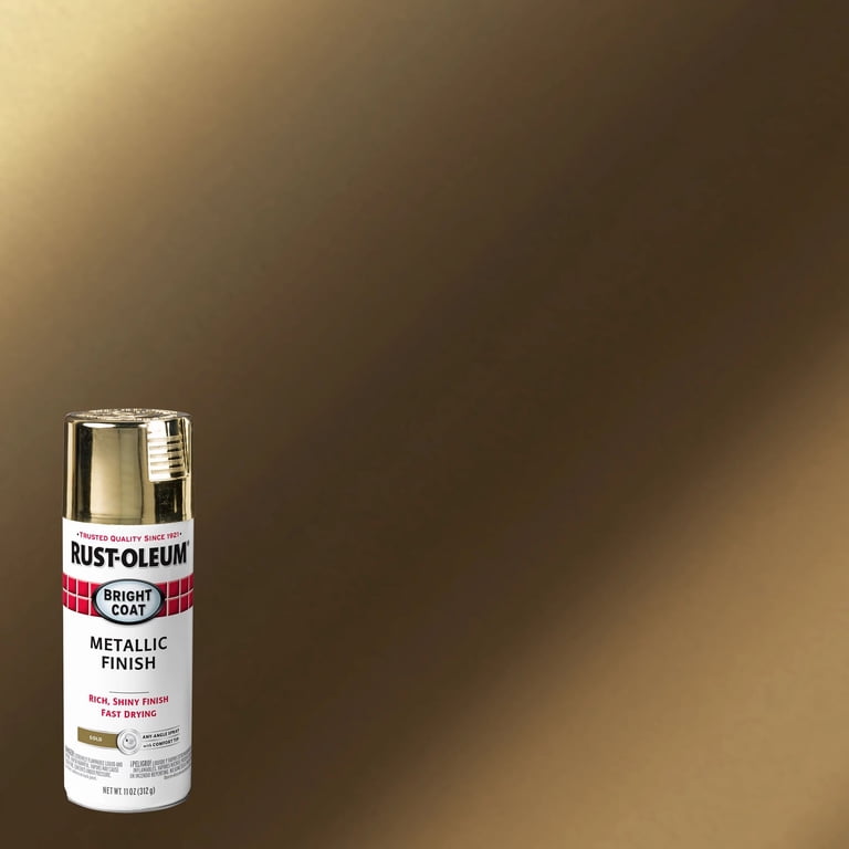 Rust-Oleum Stops Rust Bright Coat Gold Metallic Spray Paint, 11 oz photo 2