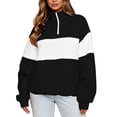 thumbnail image 5 of Akmaiox Sweatshirt for Women,Half Zip up Long Sleeve Color Block Pullover Tops, Oversized Casual Fall Streetwear Loungewear S-2XL, 5 of 9