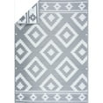 thumbnail image 6 of Playa Rug Reversible Indoor/Outdoor 100% Recycled Plastic Floor Mat/Rug - Weather, Water, Stain, Fade and UV Resistant - Milan- Gray & White (4'x6'), 6 of 6