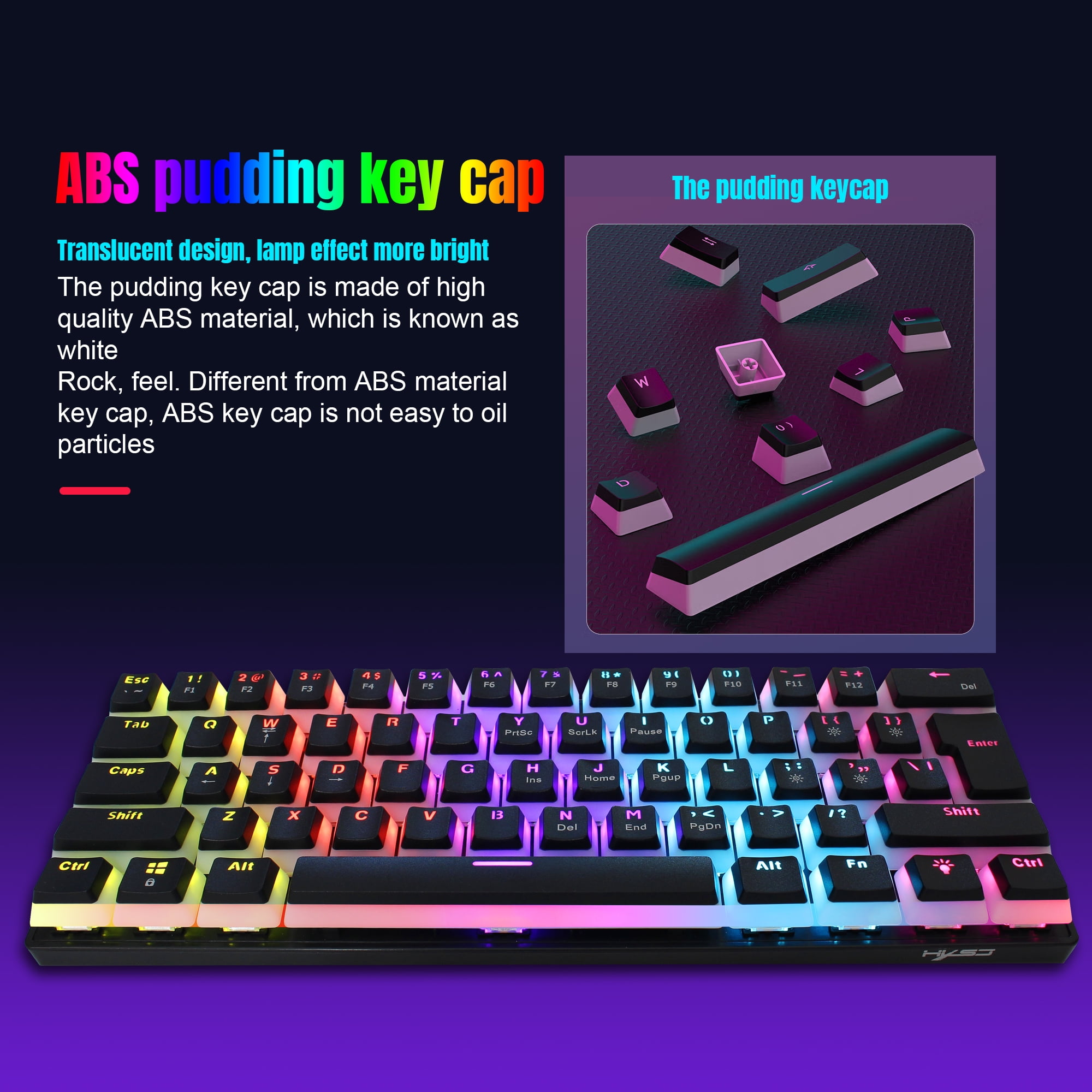 60% Wired Mechanical Gaming Keyboard,RGB Backlit Mini Keyboard with Blue Switch Keys,Waterproof Small Ultra-Compact 61 Keys Keyboard for PC/Mac Gamer,Typist,Travel