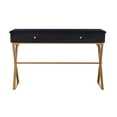 thumbnail image 2 of Linon Campaign Two-Drawer Metal Desk in Black, 2 of 14
