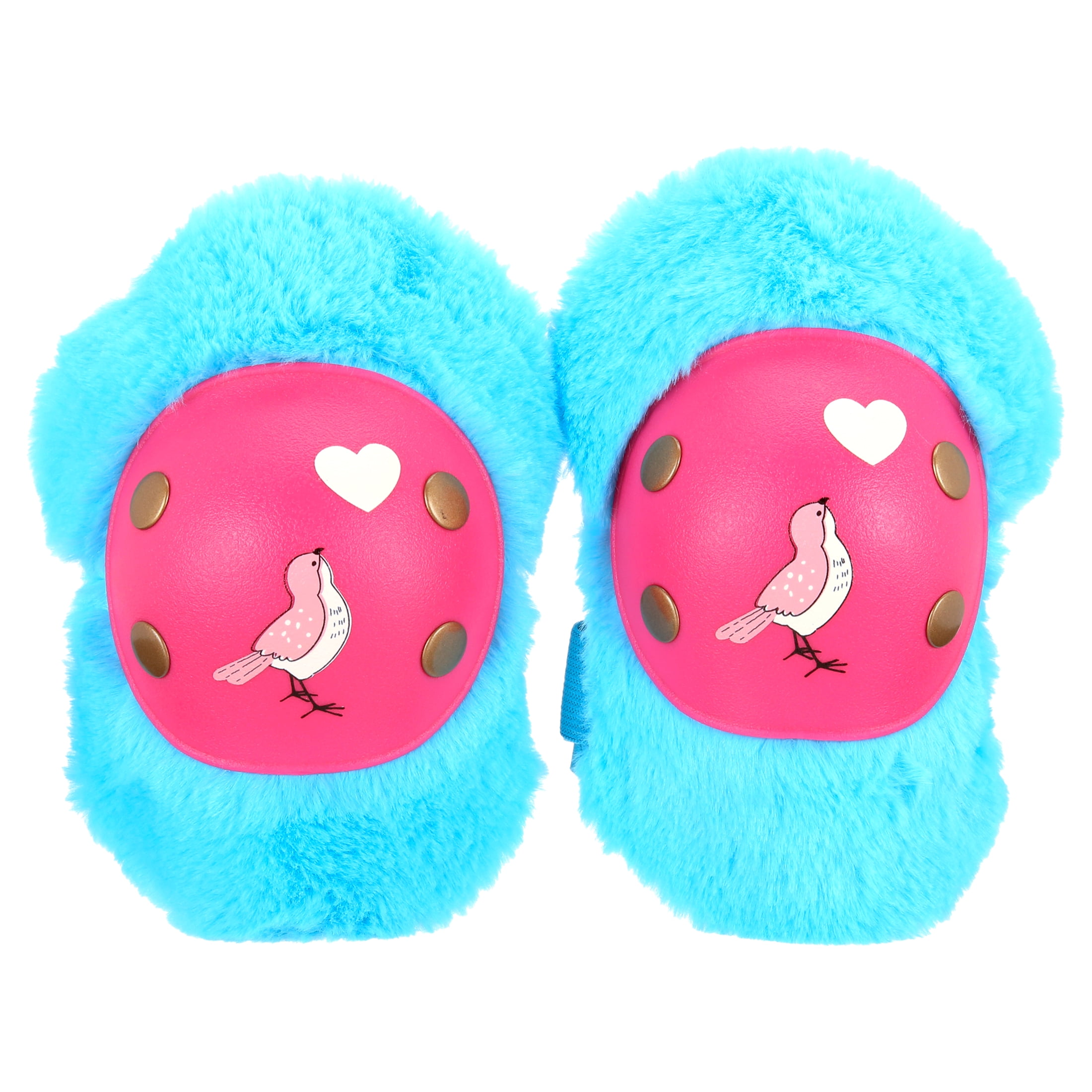 LittleMissMatched Furrr-Tastic Birdie Multi-Sport Child's Protective Pad Set, Pink/Blue