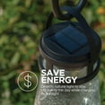 thumbnail image 4 of Home Zone Security Solar Crackle Glass Solar Lanterns Light, 10 Lumens 3000K LED, 2-Pack, Black, 4 of 8