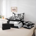 thumbnail image 4 of Erosebridal Abstract Sqare Bedding Queen Size,Geometric Rectangle Comforter Sets with Sheets,Stripes Room Decorative,Reversible,Breathable,7pcs, 4 of 5