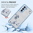 thumbnail image 3 of for Samsung Galaxy S21 Plus Case Clear Glitter Sparkle Luxury Shiny Phone Case Samsung S21 Plus Case Silicone TPU Soft Flower Transparent Shockproof Cover Pruple Thin (Silver-Blue), 3 of 14