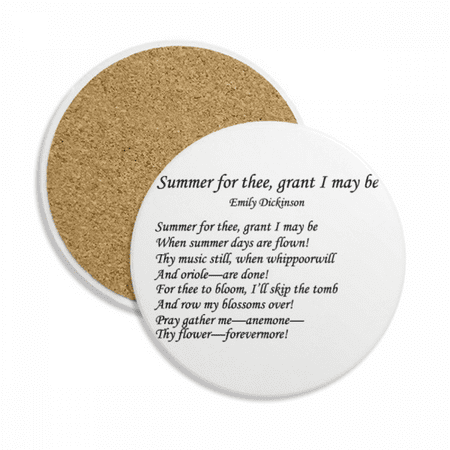 

Poetry Dickinson Summer Of Thee Coaster Cup Mug Tabletop Protection Absorbent Stone