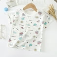 thumbnail image 3 of Gibobby blusas de vestir Niños formal Camiseta de manga corta para niños pequeños, camiseta con estampado de Panda de dibujos animados para niños y niñas, prendas de vestir(Blanco, 6-12 Meses), 3 of 4