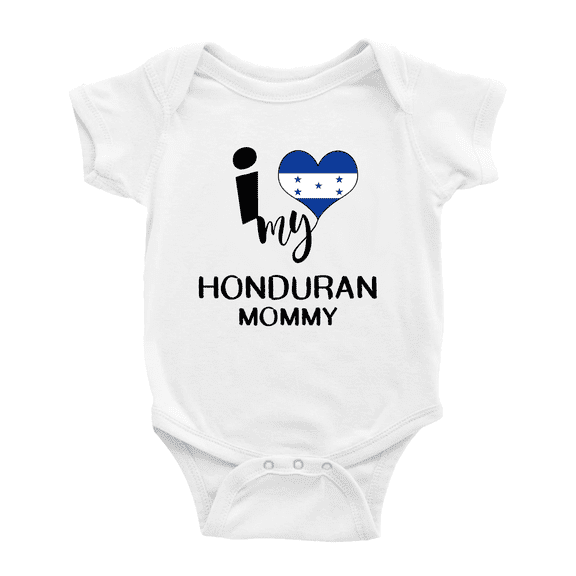 I Heart My Honduran Mommy Honduras Love Flag Baby One-Pieces Baby Bodysuit (White, 18-24 Months)