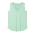 thumbnail image 4 of Fnooota Summer Tank Tops for Women, V Neck Casual Relaxed Fit Sleeveless Ladies'Tank Tops Green Size XL, 4 of 4