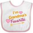 thumbnail image 3 of Inktastic I'm Grandma's Favorite with Arrow and Hearts in Pink Boys or Girls Baby Bib, 3 of 4