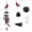 A001- Clear (Red Bird), variant on Outdoor Wind Chimes, Black Wind Chime, Metal Wind Chimes, Wind Chimes for Outside, 39X5 Inch 1Pc Bird Wind Chime with Colorful Butterfly Accents, Metal Tubes and Hanging Hook for