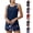 Blue, variant on JoveMarine Swimsuits for Women Independence Day Print - American Flag Motif Tankini for 4th July Pool Party Beach Games,Dark Blue S