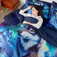 thumbnail image 4 of Feelyou Wildlife Wolf Twin Bedding Sets 7pcs, Mystic Aurora Galaxy Bedding Comforter Set, 4 of 8